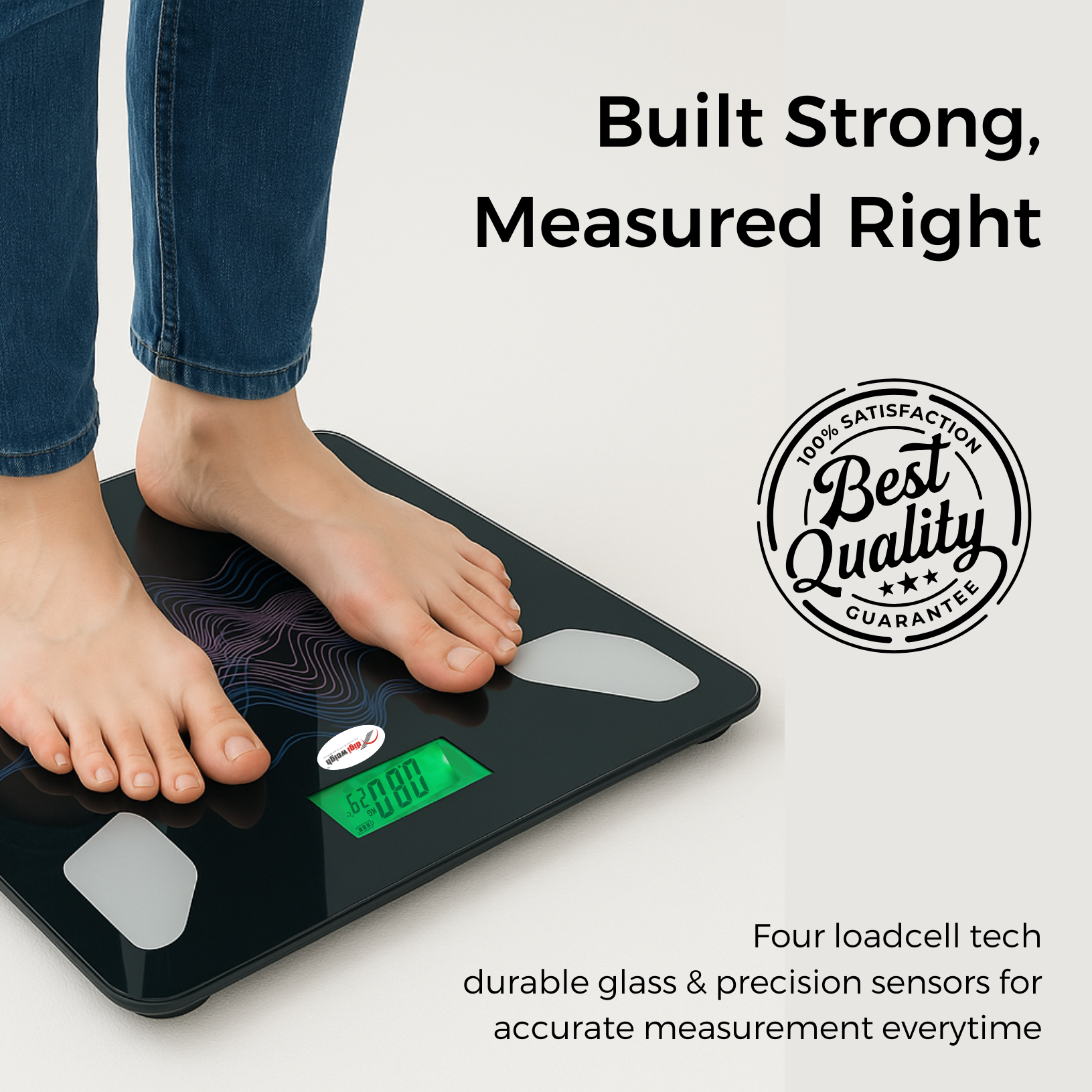 Digital Weighing Scale with Step-On Technology,1 Year Warranty & Batteries Included